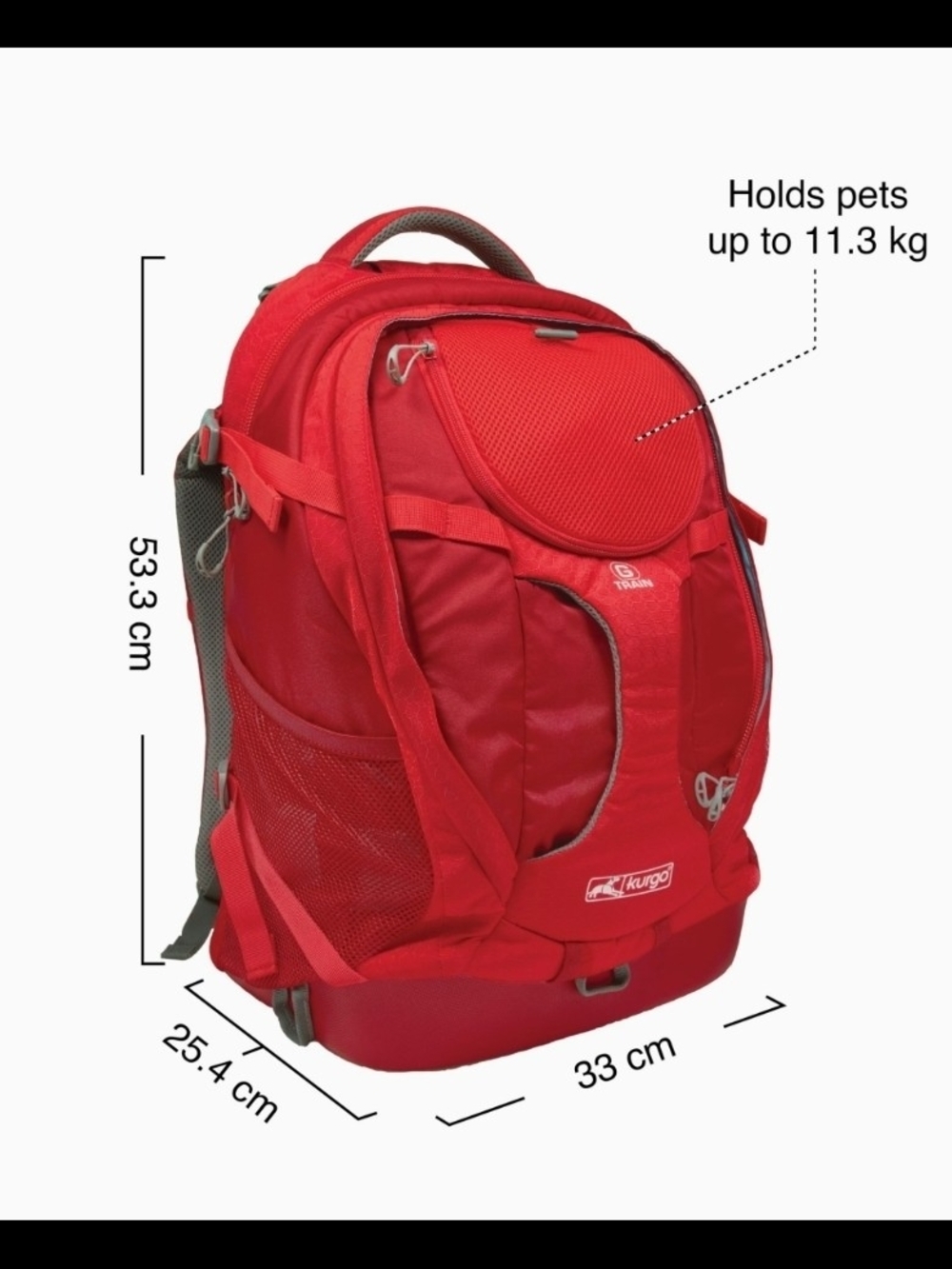 Kurgo Red G-Train Dog Backpack - Picture 8 of 8